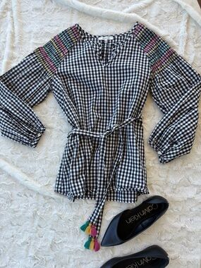 Adorable Madewell Gingham Belted Tunic-XS